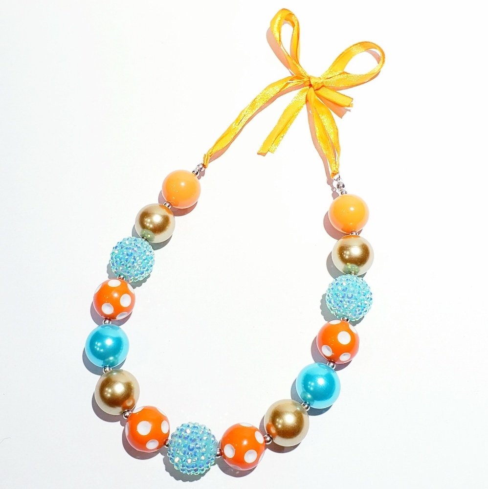 Chunky Bubblegum Ribbon Tie Necklace
